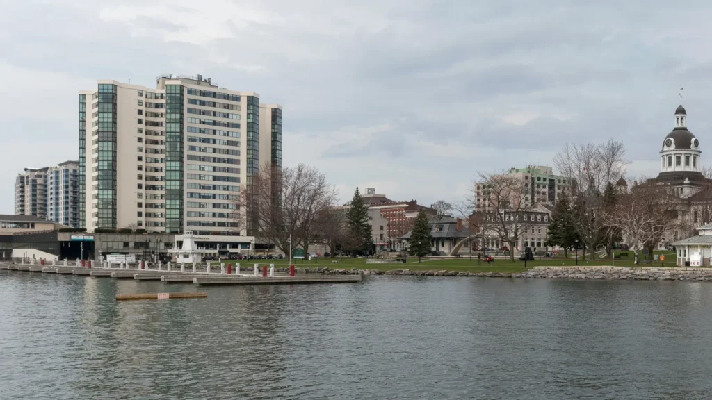 Kingston, Ontario waterfront with City Hall in the background